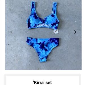NWT Haute Swimwear blue tie dye bikini swimsuit